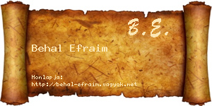 Behal Efraim névjegykártya