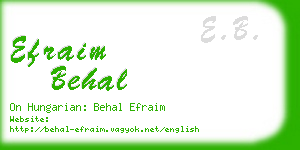 efraim behal business card